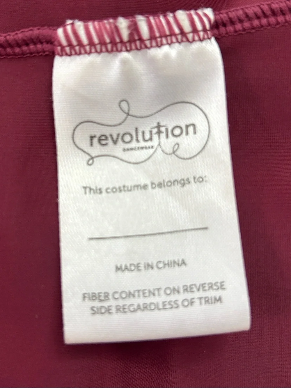 Revolution Dance Costume Burgundy Velvet Dress AS IT UNFOLDS sz  MA